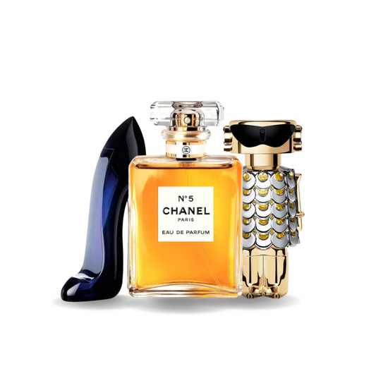 Paket mit 3 Parfums Carolina Herrera GOOD GIRL, Chanel Nº5 e Paco Rabanne FAME