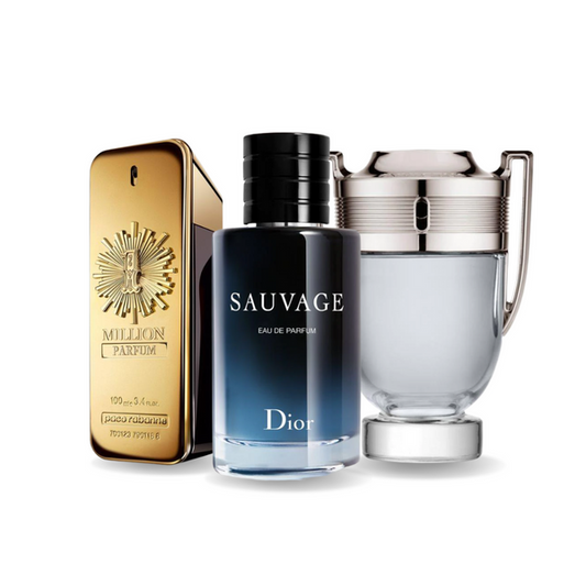 Paket mit 3 Parfums Paco Rabanne ONE MILLION, Dior SAUVAGE e Paco Rabanne INVICTUS 100ml